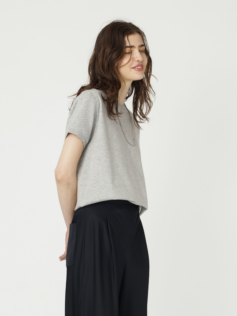 コットンポンチ ニットカラー ティー（トップグレー） 詳細画像 top gray 3
