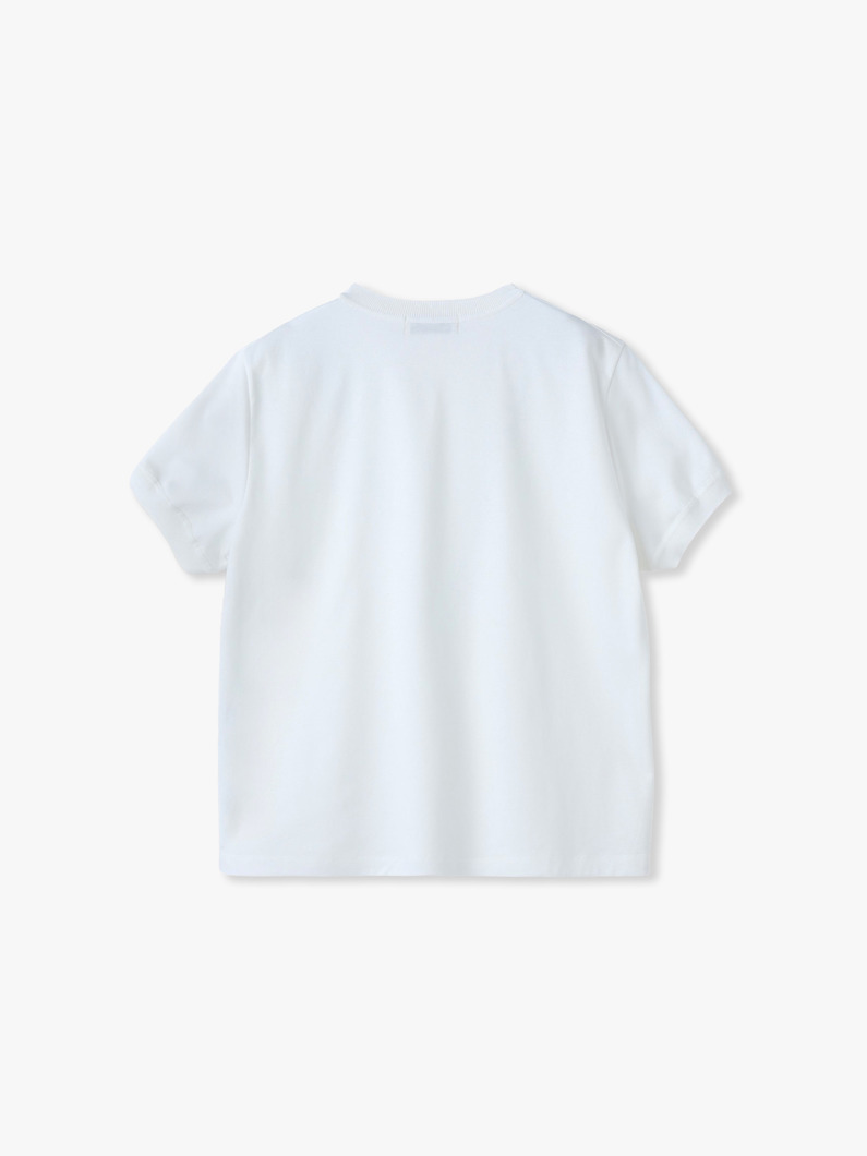 コットンポンチ ニットカラー ティー（ホワイト/ブラック） 詳細画像 white 1