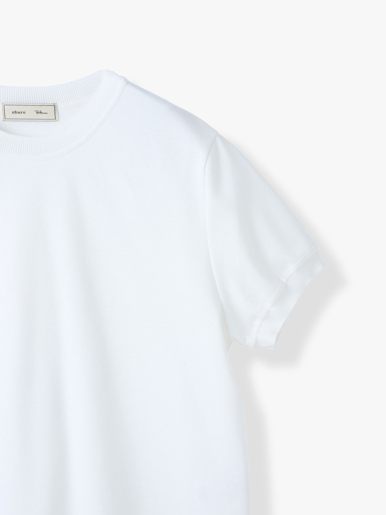 コットンポンチ ニットカラー ティー（ホワイト/ブラック） 詳細画像 white 2
