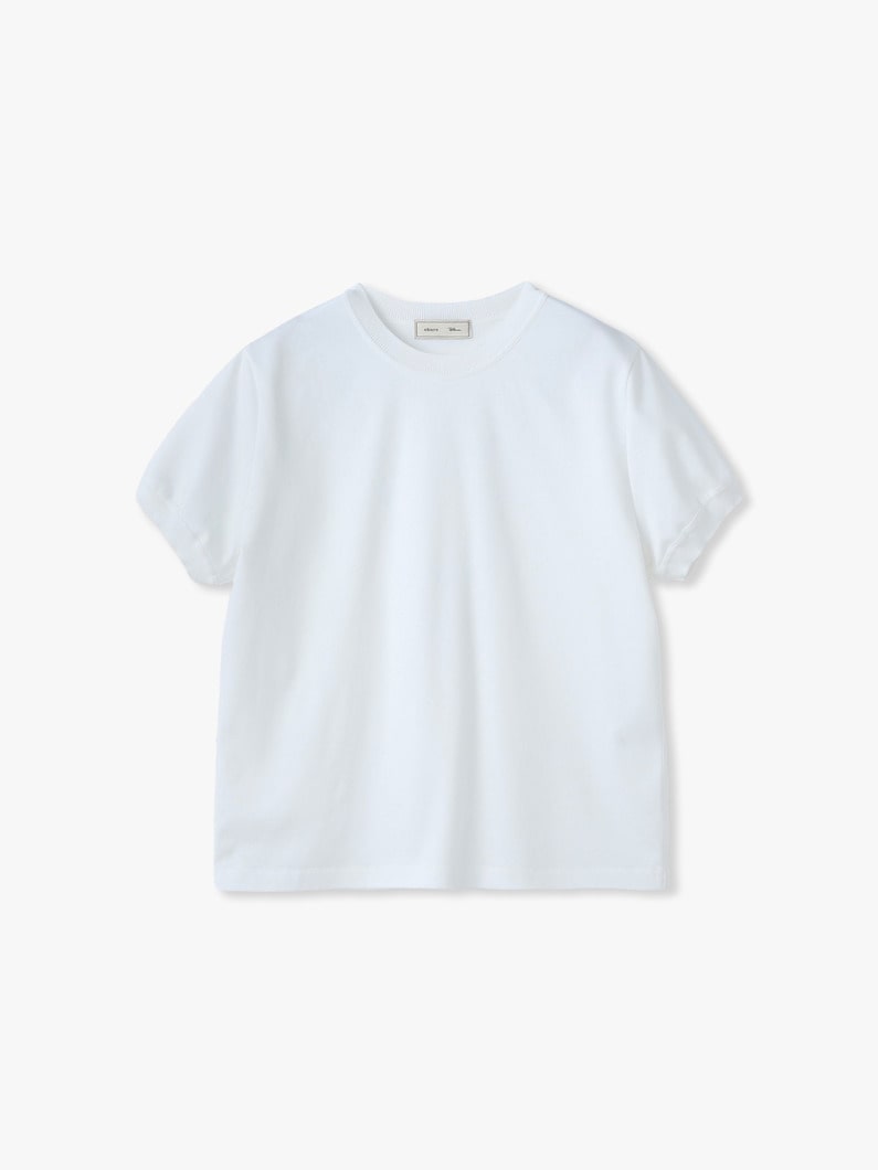 コットンポンチ ニットカラー ティー（ホワイト/ブラック） 詳細画像 white 3