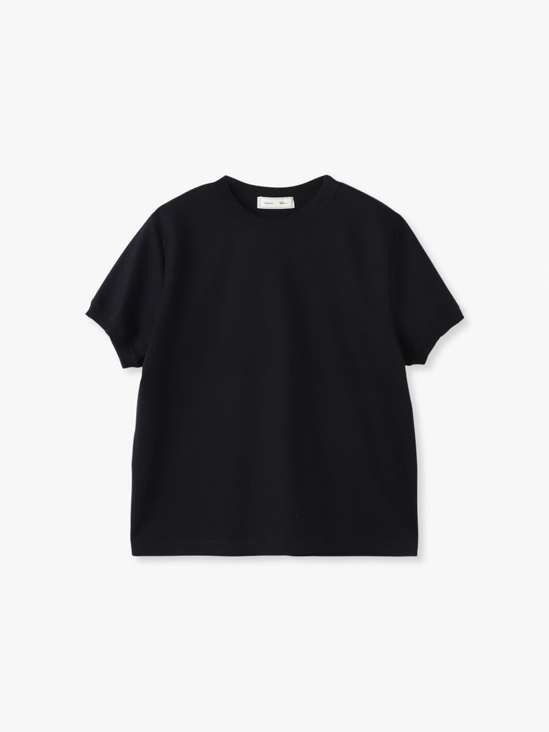 コットンポンチ ニットカラー ティー（ホワイト/ブラック） 詳細画像 black 3