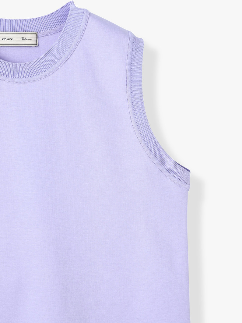 コットンポンチ ニットカラー スリーブレス トップ（ラベンダー） 詳細画像 lavender 2