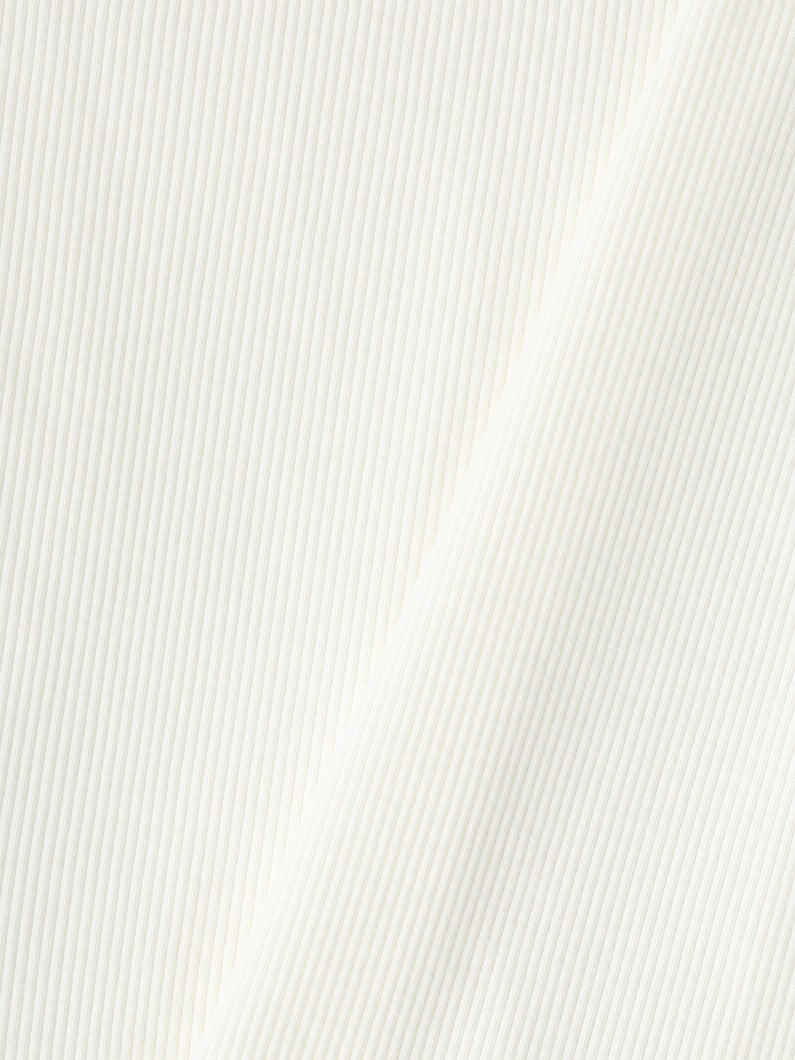 リブ ロングスリーブ トップ（ホワイト/ブラック/ピンク） 詳細画像 white 3