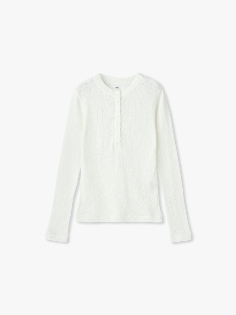 アイレット ヘンリーネック トップ 詳細画像 white 3