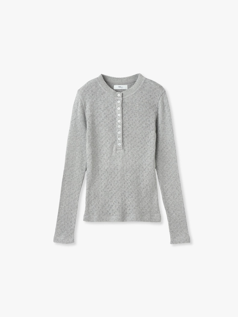 アイレット ヘンリーネック トップ 詳細画像 top gray 3