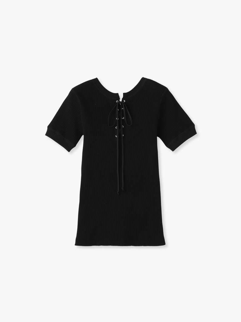 レースアップ ワイドリブ トップ 詳細画像 off white 1