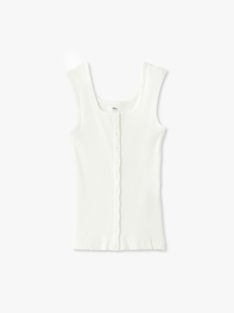 ワイドリブ スリーブレス トップ 詳細画像 off white