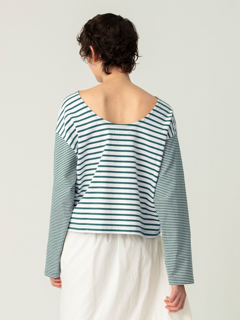 スイッチングボーダー ロングスリーブティー 詳細画像 green 2