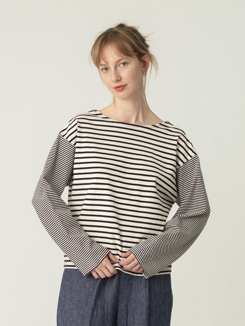 スイッチングボーダー ロングスリーブティー 詳細画像 navy