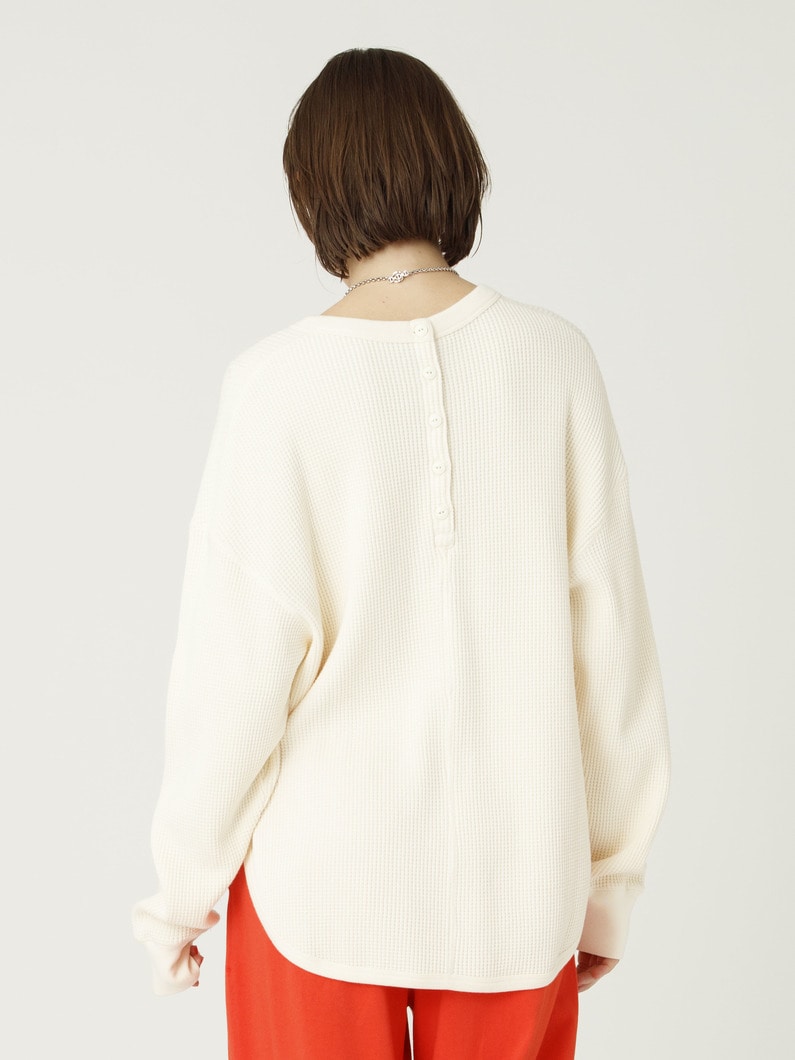 バック ヘンリー ワッフル プルオーバー 詳細画像 white 3