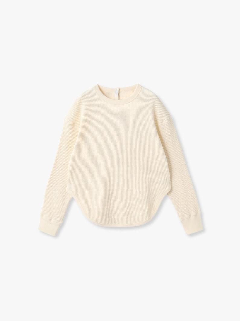 バック ヘンリー ワッフル プルオーバー 詳細画像 white 4