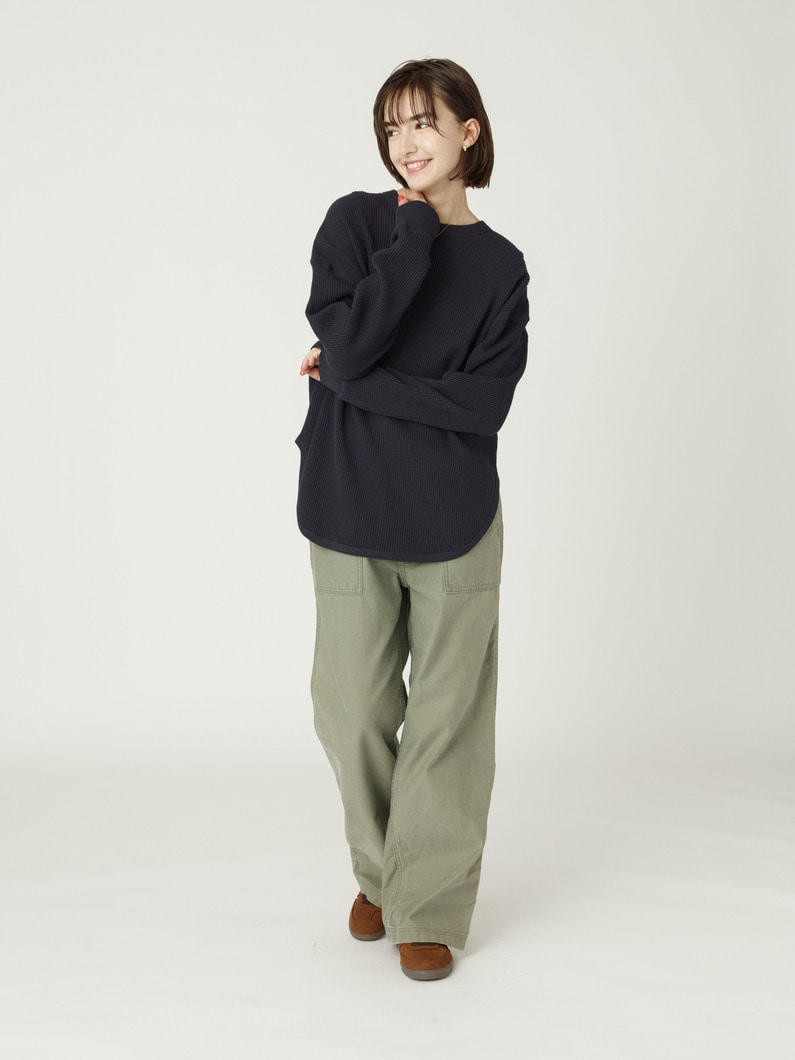 バック ヘンリー ワッフル プルオーバー 詳細画像 charcoal gray 3