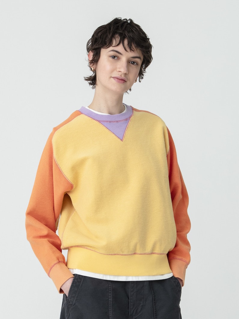 バイカラー スウェット トップ 詳細画像 yellow 1