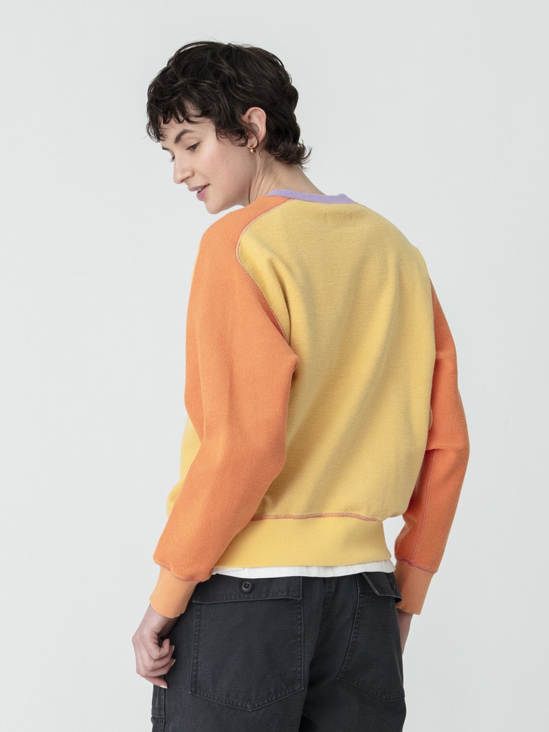 バイカラー スウェット トップ 詳細画像 yellow 2