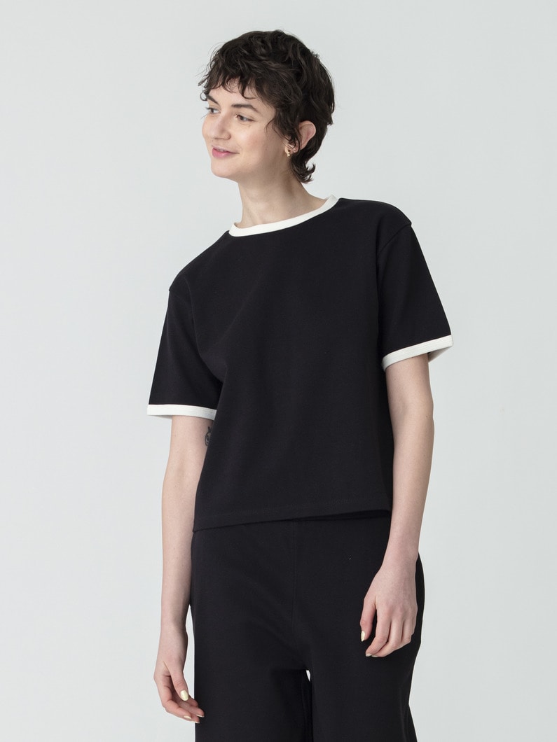 リンガー ティー（アイボリー/ブラック） 詳細画像 black