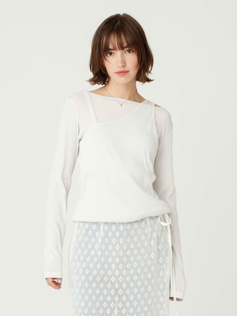 レイヤード ロングスリーブティー 詳細画像 white