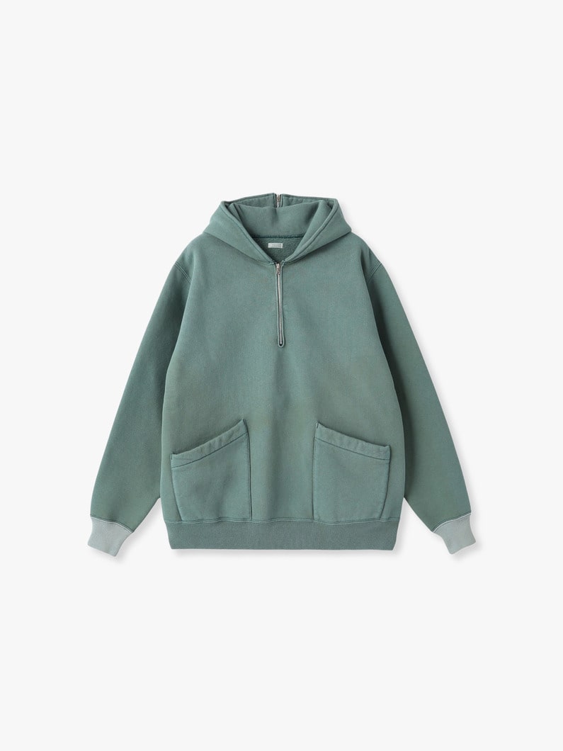 ビンテージ セーラーフード ハーフジップ スウェット トップ 詳細画像 green 1