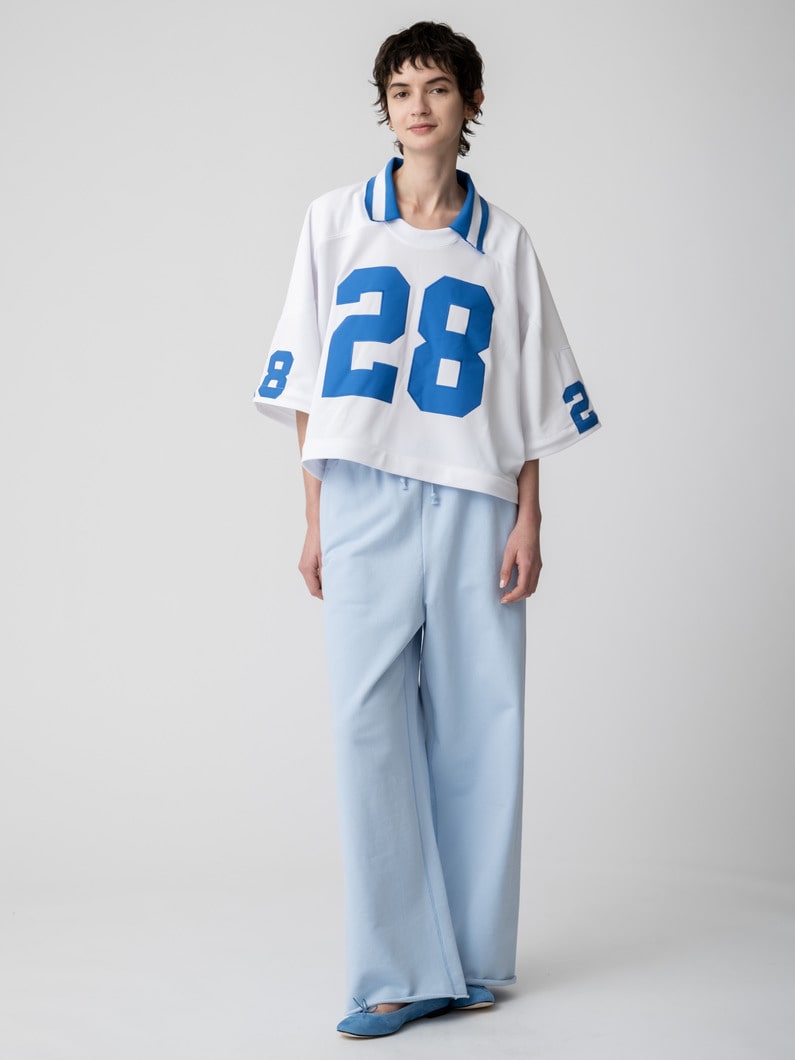 サーカ メイク セパレート スリーブ & ヘム ジャージートップ（ホワイト/ブルー） 詳細画像 white 5