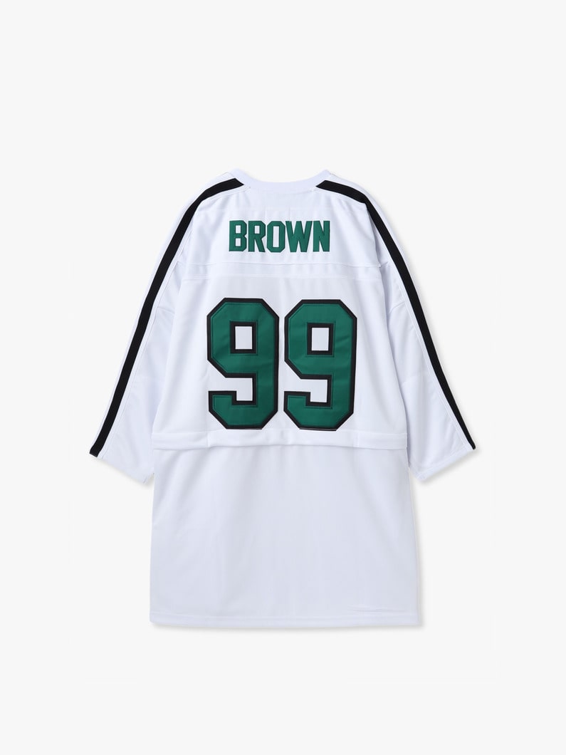 サーカ メイク セパレート ヘム ライン スリーブ ジャージートップ（ホワイト/グリーン） 詳細画像 white 1