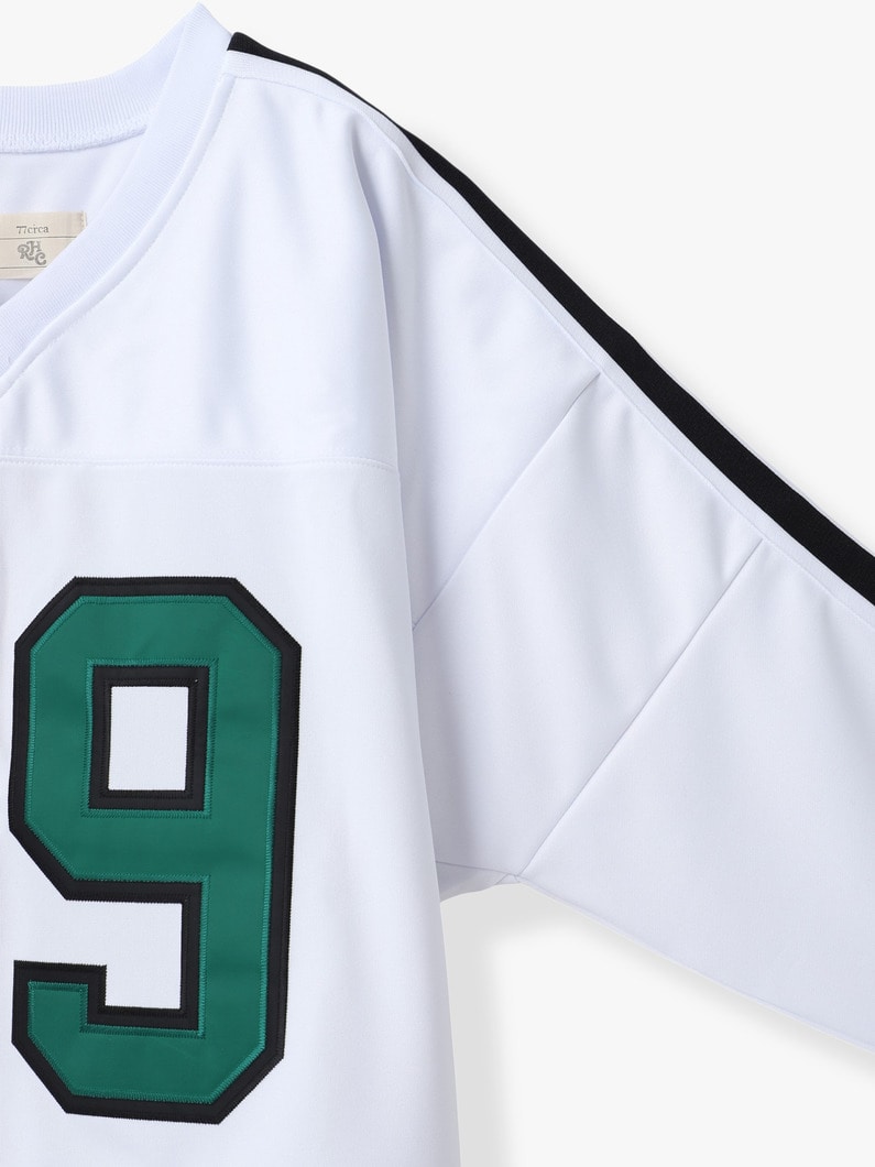 サーカ メイク セパレート ヘム ライン スリーブ ジャージートップ（ホワイト/グリーン） 詳細画像 white 2