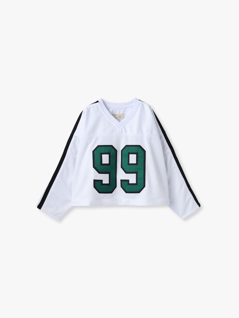 サーカ メイク セパレート ヘム ライン スリーブ ジャージートップ（ホワイト/グリーン） 詳細画像 white 5