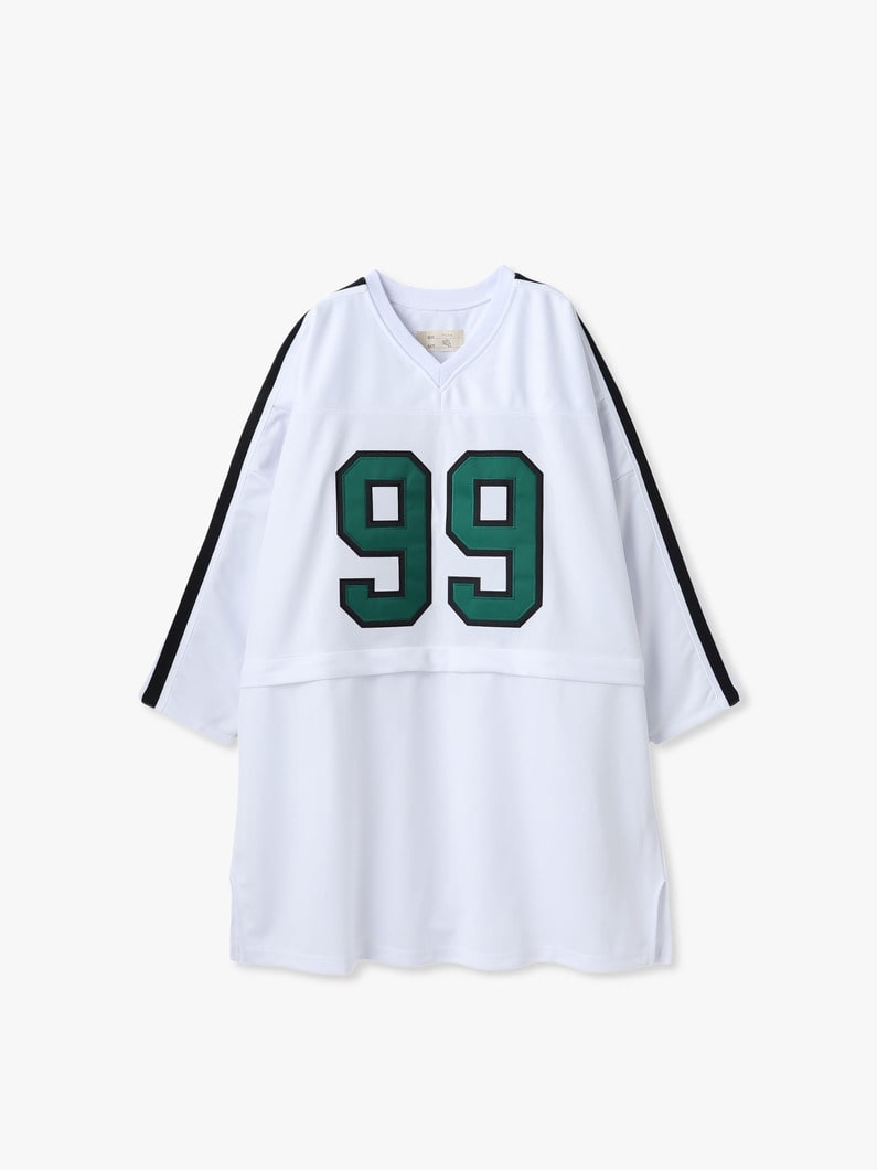 サーカ メイク セパレート ヘム ライン スリーブ ジャージートップ（ホワイト/グリーン） 詳細画像 white 6