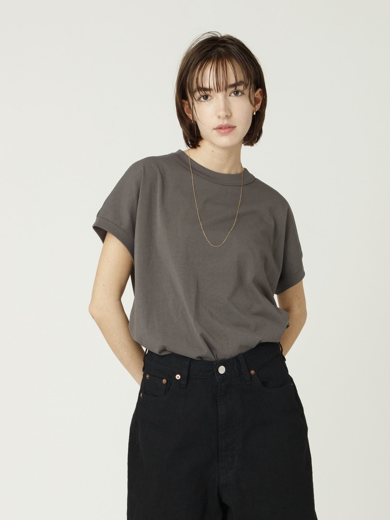 ドライコットン ジャージー オーバーサイズ ティー（チャコールグレー） 詳細画像 charcoal gray 1