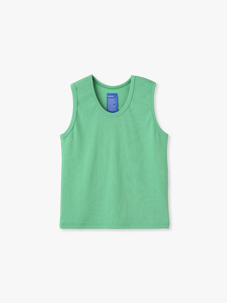 リブ スリーブレス トップ（ブラック/グレー/グリーン） 詳細画像 green 5