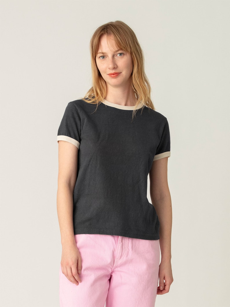 リンガーティー（ホワイト/ブルー/チャコールグレー） 詳細画像 charcoal gray