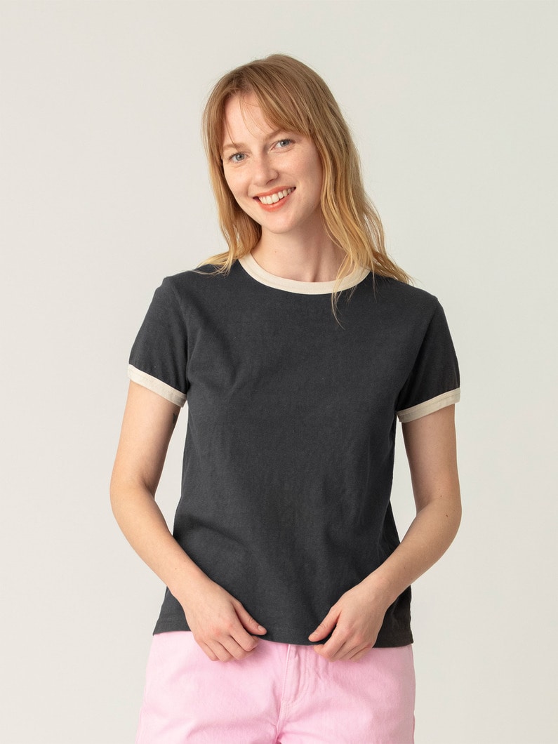 リンガーティー（ホワイト/ブルー/チャコールグレー） 詳細画像 charcoal gray 2