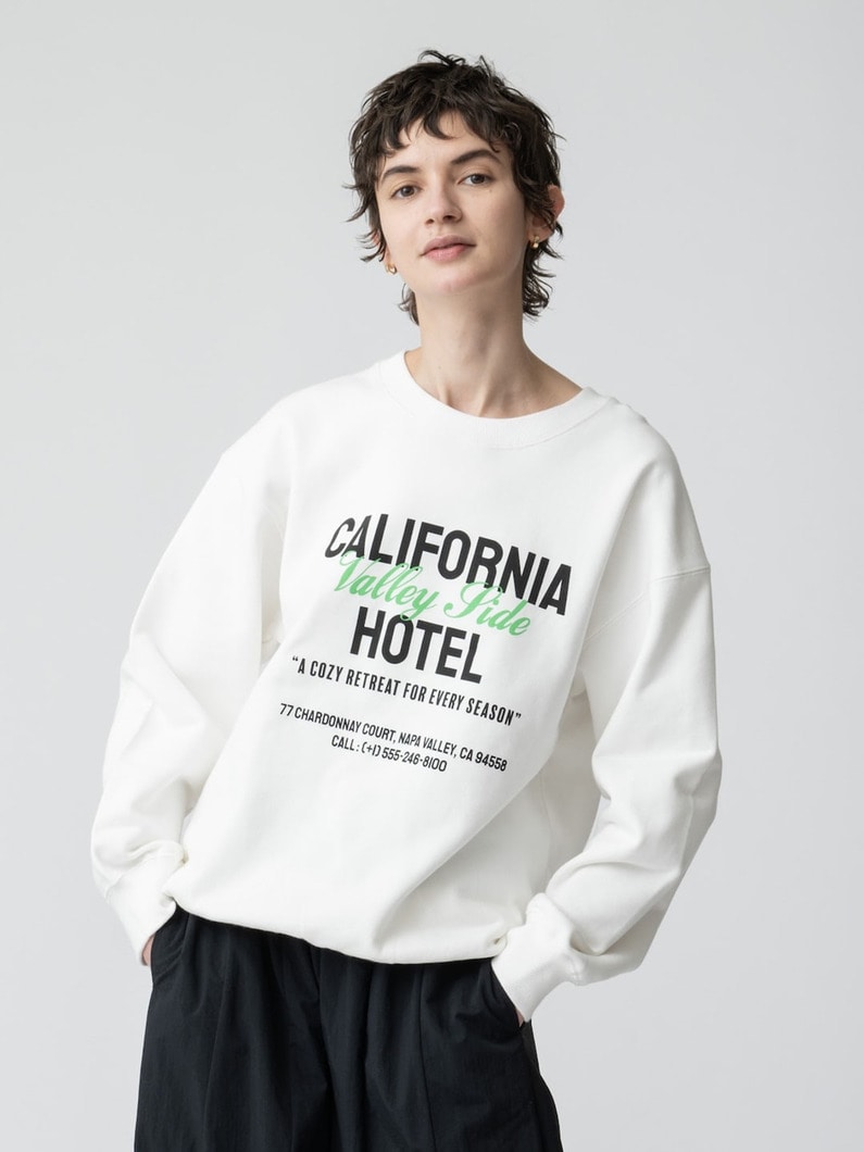 カリフォルニア ヴァリー ホテル スウェット プルオーバー 詳細画像 white