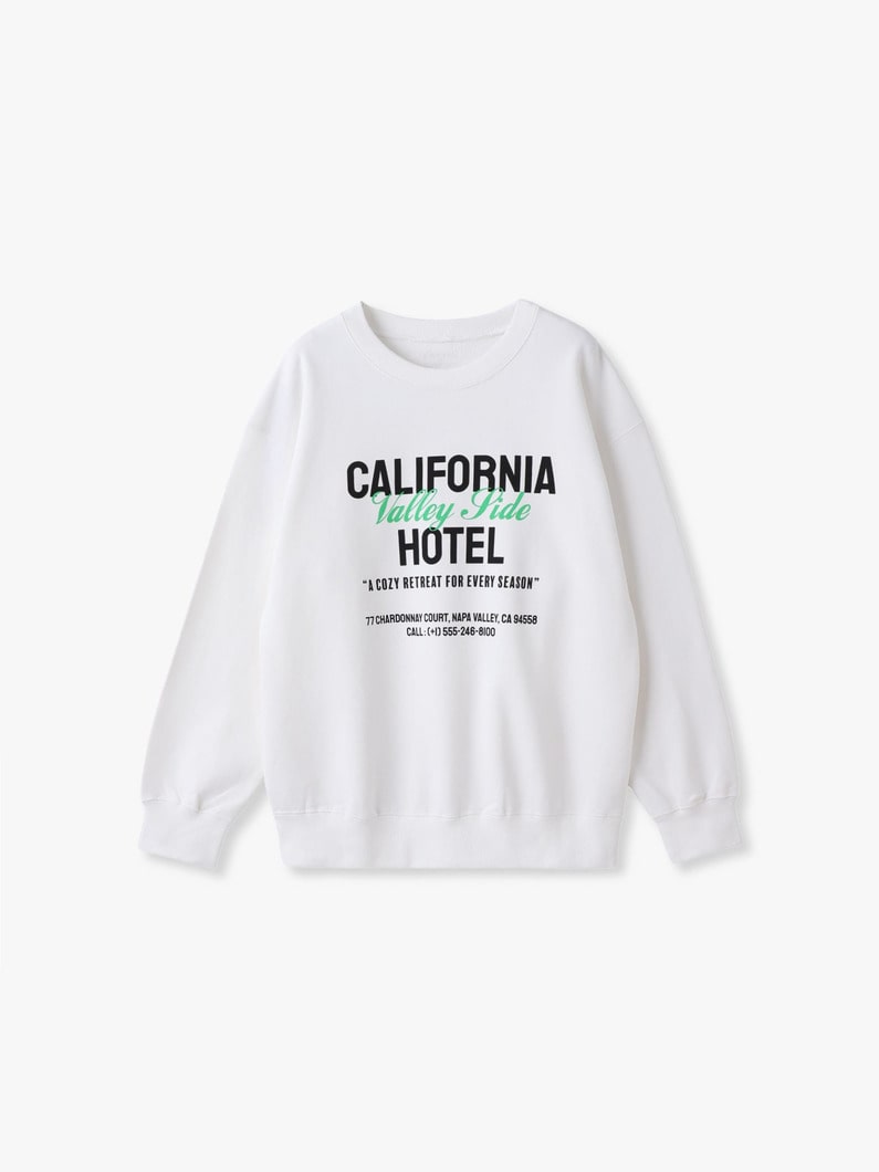 カリフォルニア ヴァリー ホテル スウェット プルオーバー 詳細画像 white 3