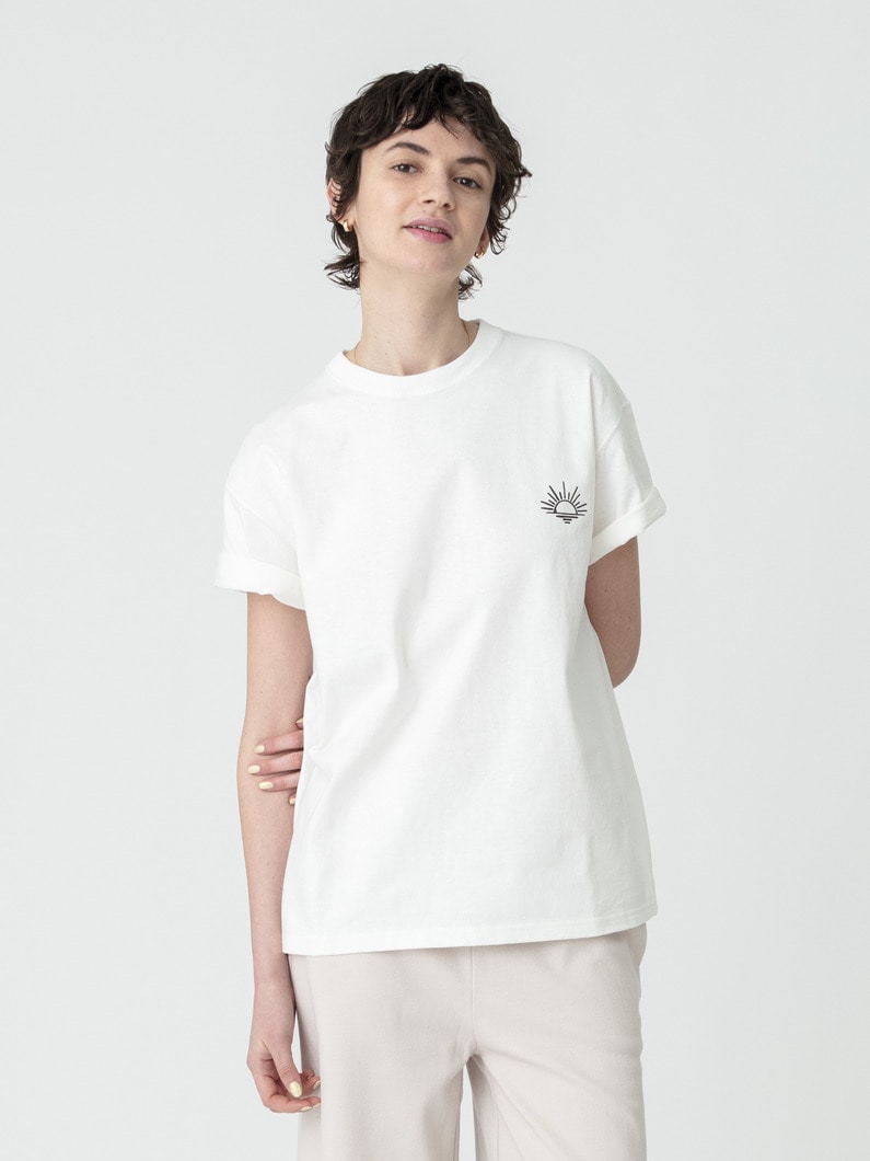 バックプリント ティー（ホワイト/チャコールグレー） 詳細画像 white 1