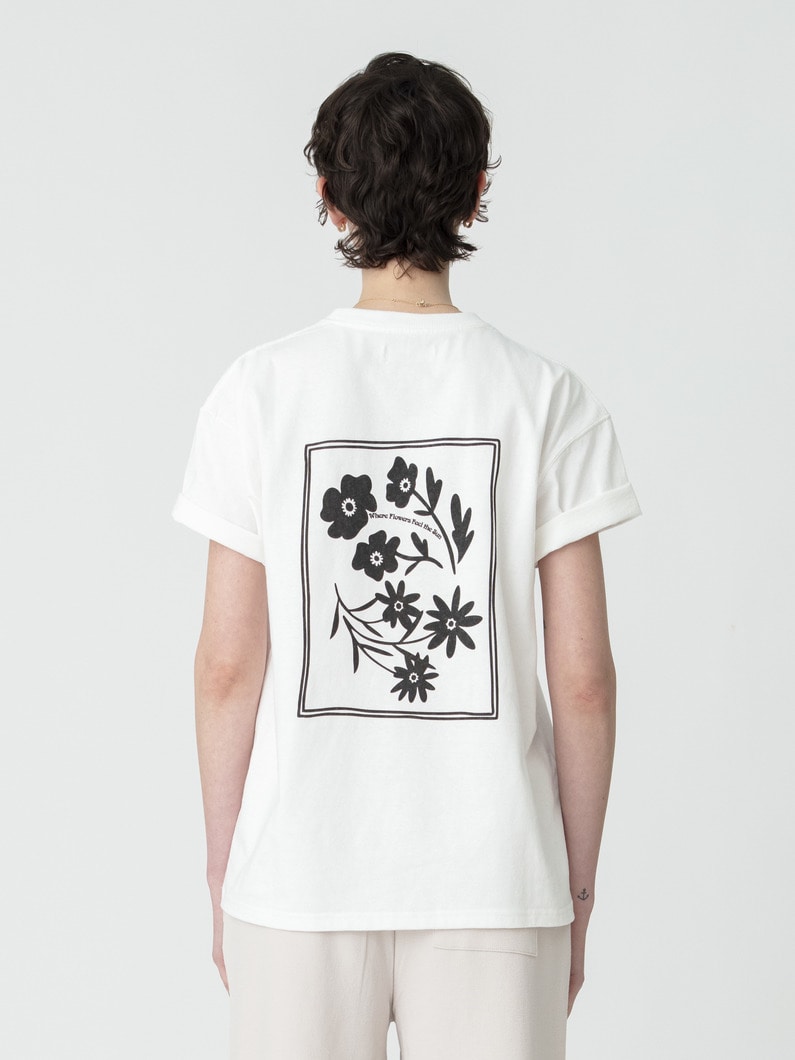 バックプリント ティー（ホワイト/チャコールグレー） 詳細画像 white 3