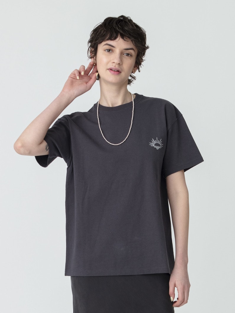 バックプリント ティー（ホワイト/チャコールグレー） 詳細画像 charcoal gray 2