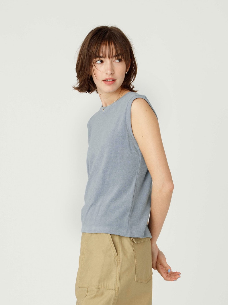 パイル スリーブレストップ（イエロー/ブルー/ブラック） 詳細画像 blue 2