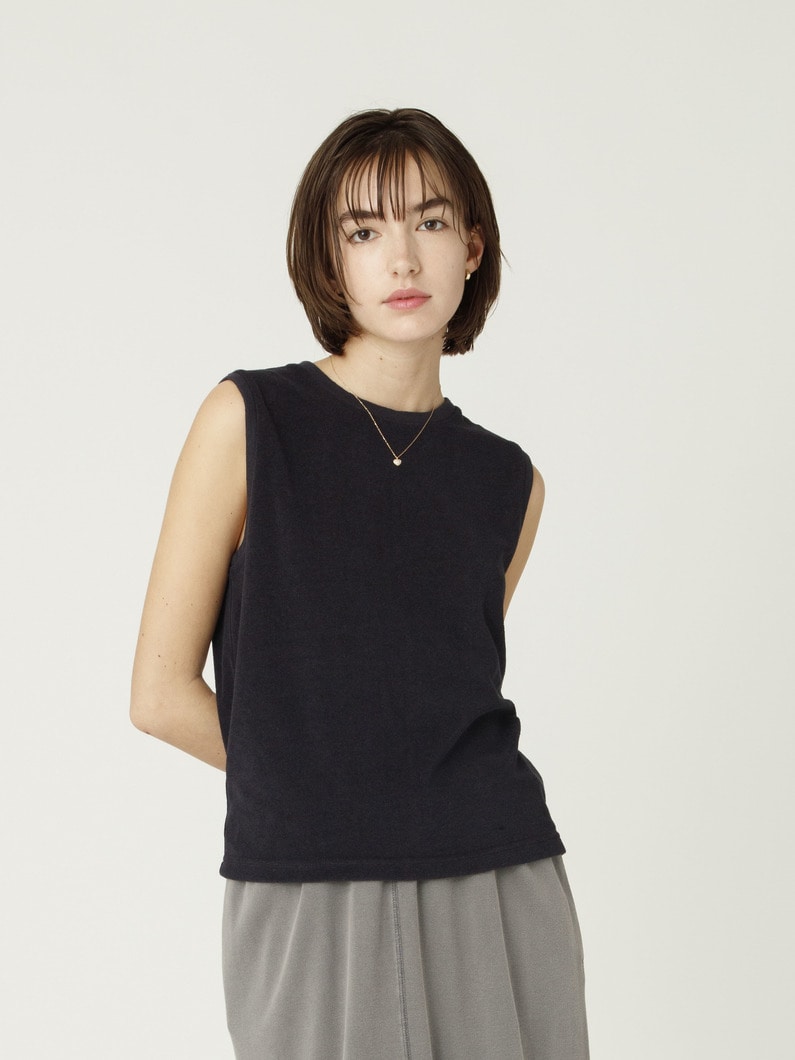 パイル スリーブレストップ（イエロー/ブルー/ブラック） 詳細画像 black