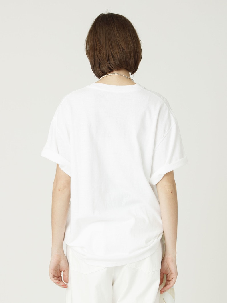 スラブコットン ビッグ ティー 詳細画像 white 2
