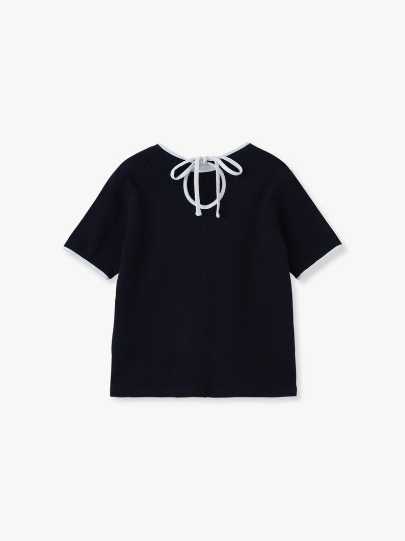 ミニワッフル バックリボン トップ 詳細画像 navy 1