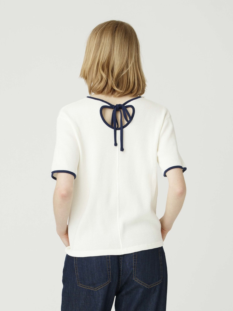 ミニワッフル バックリボン トップ 詳細画像 white 2