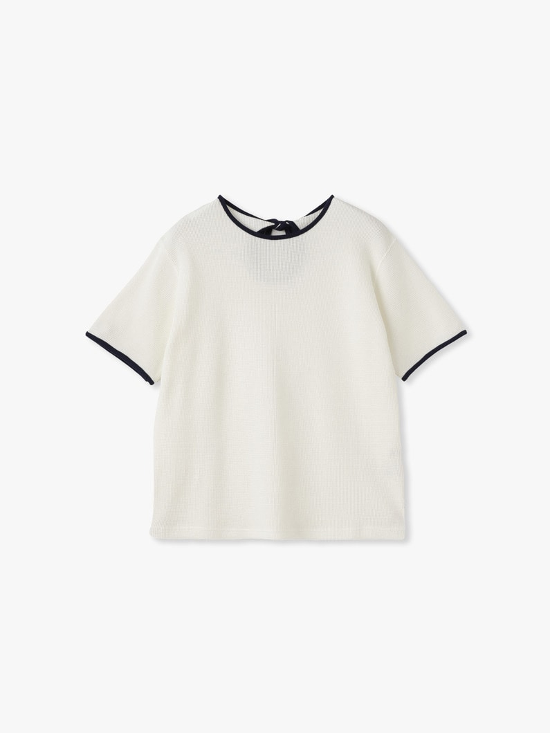 ミニワッフル バックリボン トップ 詳細画像 white 3