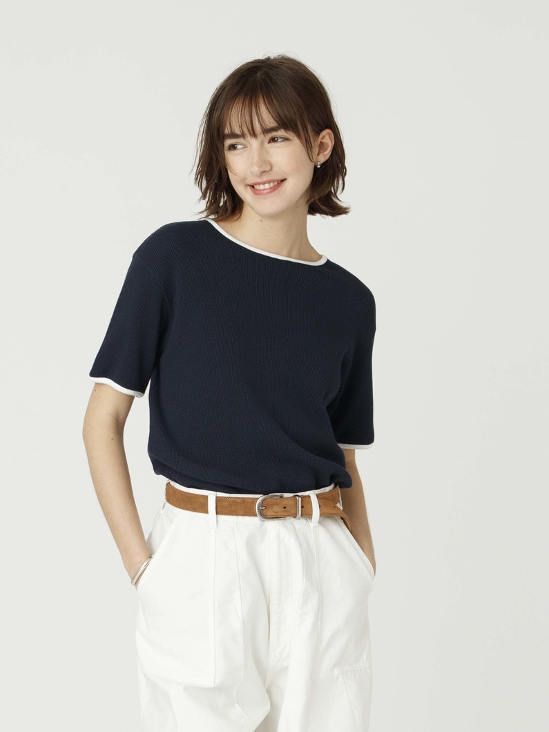 ミニワッフル バックリボン トップ 詳細画像 navy 1