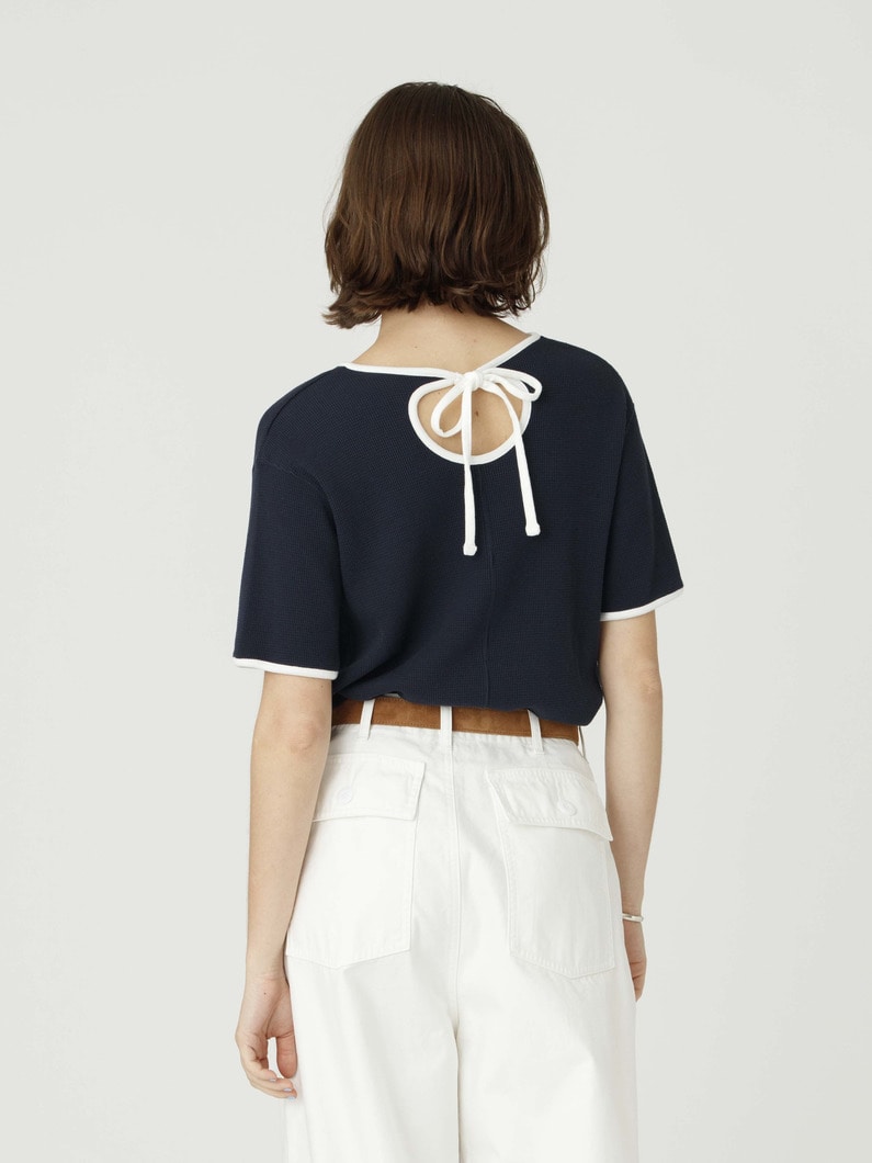 ミニワッフル バックリボン トップ 詳細画像 navy 2