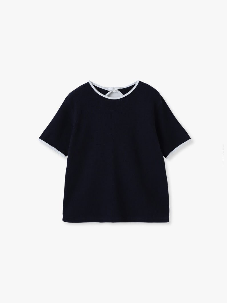 ミニワッフル バックリボン トップ 詳細画像 navy 3