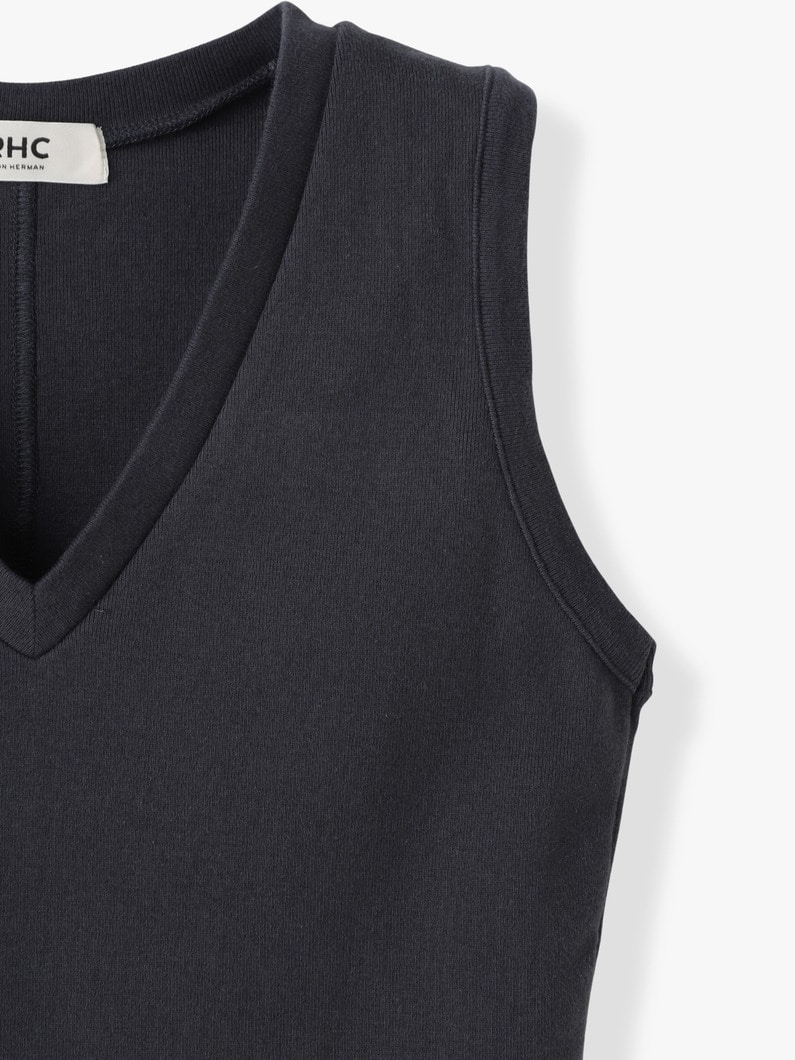 Vネック スリーブレス トップ 詳細画像 charcoal gray 2
