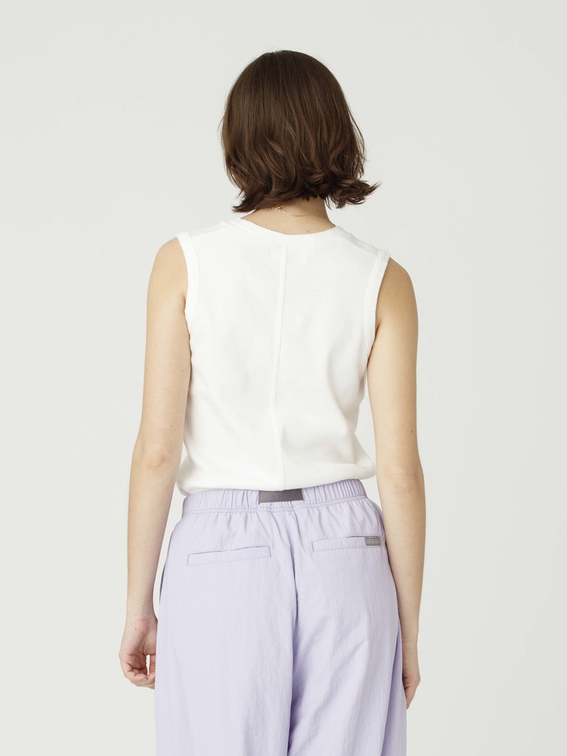 Vネック スリーブレス トップ 詳細画像 white 3