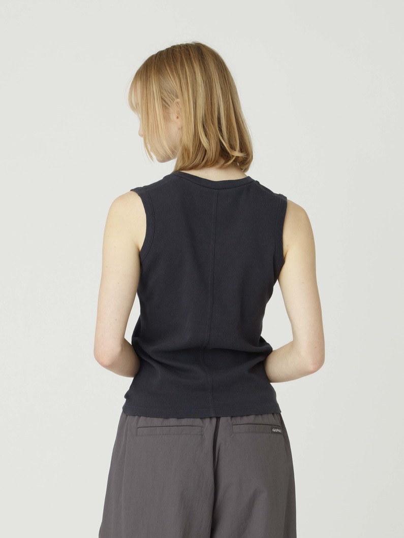 Vネック スリーブレス トップ 詳細画像 charcoal gray 2