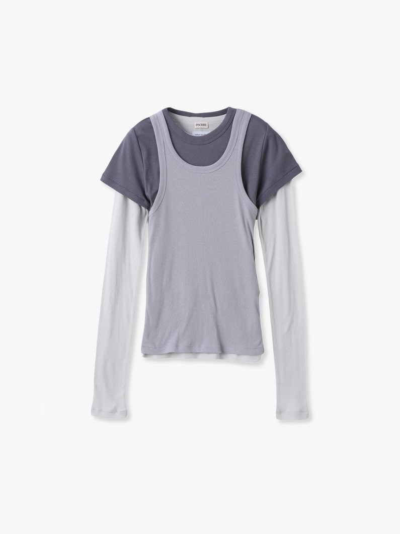 3ピース レイヤード トップス 詳細画像 charcoal gray 5