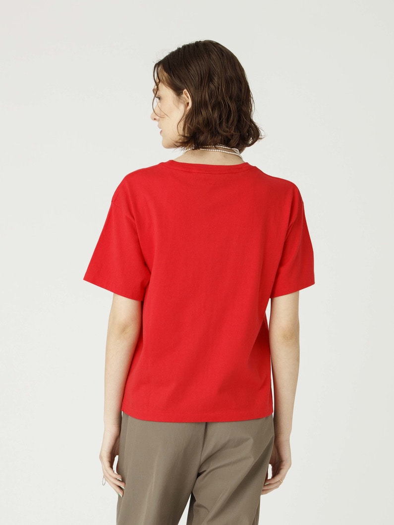 オーガニックコットン ティー（ホワイト/レッド/ダークグレー） 詳細画像 red 2