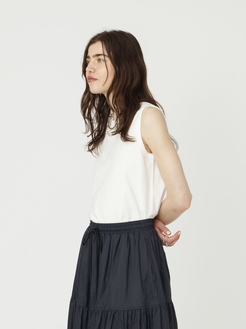 オーガニックコットン スリーブレス トップス（ホワイト/ライトイエロー/ロイヤルブルー/ネイビー/ライトパープル） 詳細画像 white 2